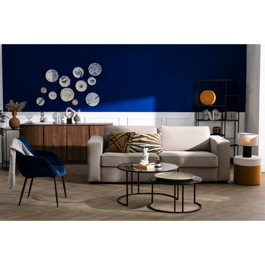 Buffet Scandinave 4 Portes L180 cm – Bois Plaqué Noyer | ELVIRA