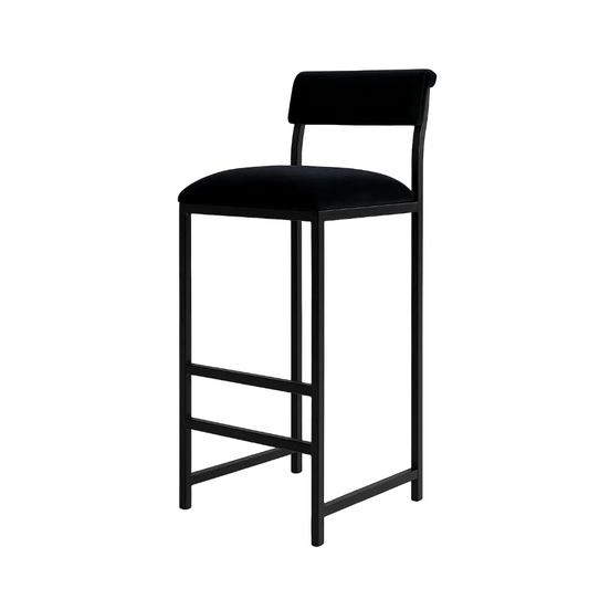 Tabouret ROMA | Tabouret de bar design noir en velours – Ryo Design