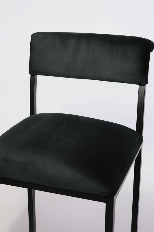 Tabouret ROMA | Tabouret de bar design noir en velours – Ryo Design