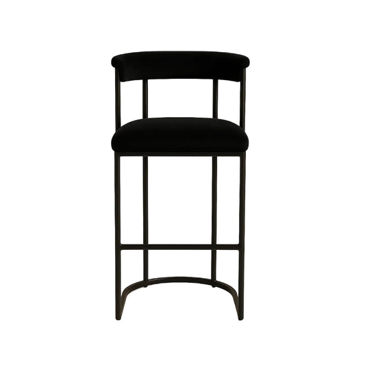 Tabouret MODENA | Tabouret design métal noir, velours ou bouclette – Ryo Design