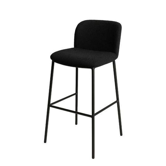 Tabouret SIENA | Tabouret de bar design noir velours ou bouclette – Ryo Design