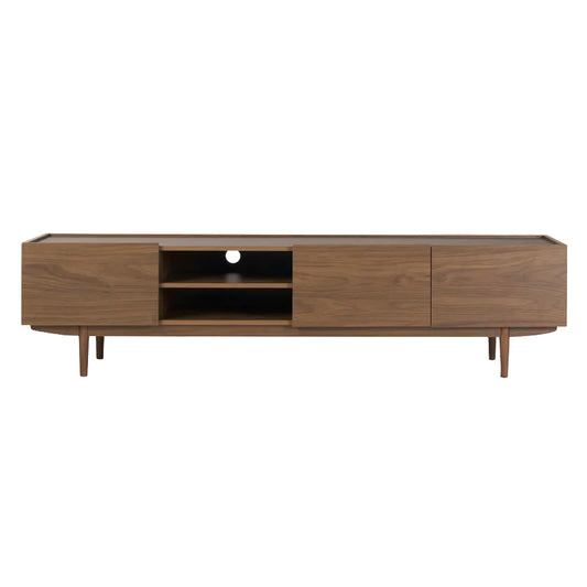 Meuble TV bois foncé noyer 3 portes