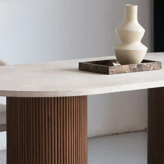 Table à Manger en Travertine | Table Design Pierre Naturelle | Ryo Design