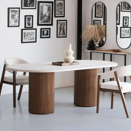 Table à Manger en Travertine | Table Design Pierre Naturelle | Ryo Design