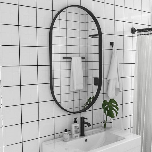 Miroir asymétrique en métal satiné | Miroir design mural | Ryo Design