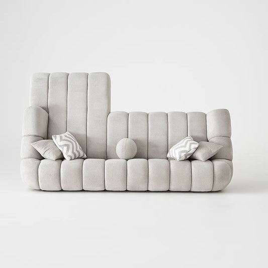 Canapé d’Angle URBINA en Laine Bouclée Terracotta | Canapé Modulable Moderne