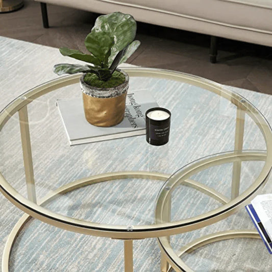 Table basse gigogne en verre et métal | Ryo Design