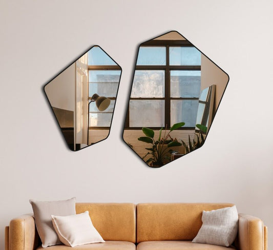 Miroir Asymétrique Design | Miroir Mural Moderne Salle de Bain & Salon | Ryo Design