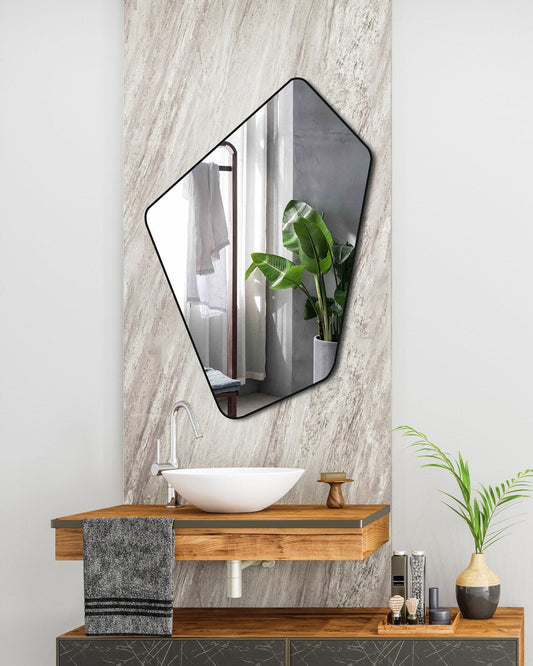 Miroir Asymétrique Design | Miroir Mural Moderne Salle de Bain & Salon | Ryo Design