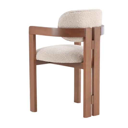 Chaise Salle à Manger KRONOS – Bois Massif Noyer & Tissu Bouclette