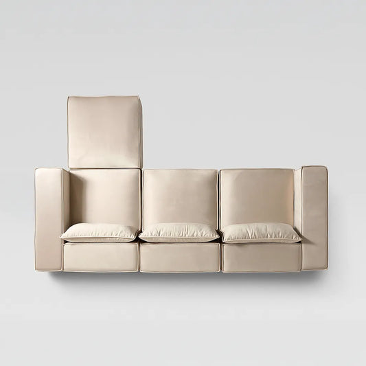 Canapé d’Angle KALYA en velours beige | Canapé design haut de gamme