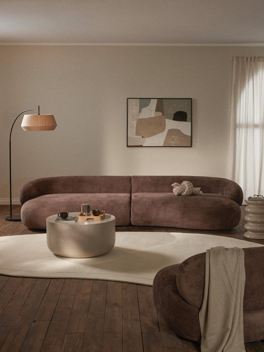Canapé NUVORA brun | Canapé design contemporain courbé
