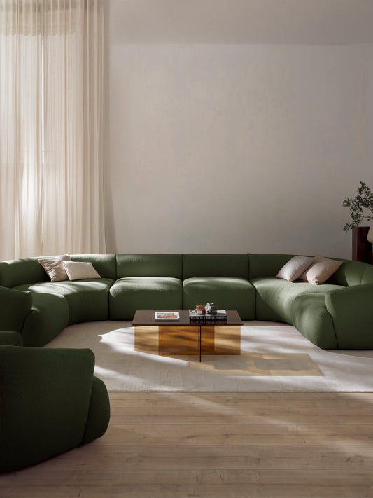 Canapé d’Angle ARCANA vert | Canapé incurvé design contemporain