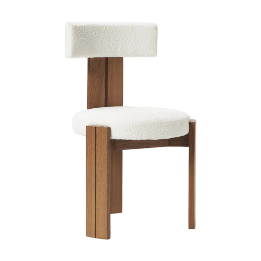 Chaise KATYA en bois massif et bouclette – Chaise design moderne