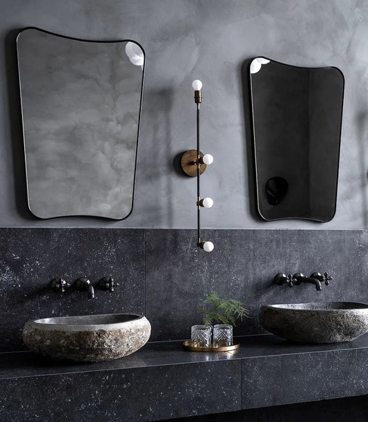 Miroir design italien | Miroir décoratif noir ou doré | Ryo Design