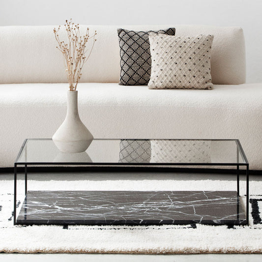 Table basse KHÉNIFRA | Table basse design en verre et marbre | Ryo Design