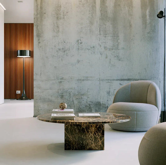 Table basse ronde IMPERIAL | Table basse en marbre marron impérial | Ryo Design