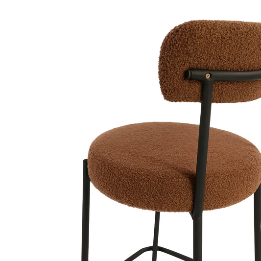 Tabouret ELVA - Tabouret de bar design noir velours ou bouclette – Ryo Design