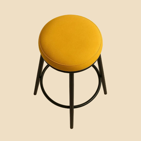 Tabouret LIVIA | Tabouret de bar design noir velours ou bouclette – Ryo Design