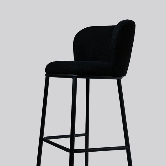 Tabouret SIENA | Tabouret de bar design noir velours ou bouclette – Ryo Design
