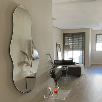 Miroir Flottant Lumea | Miroir Asymétrique Design Sans Cadre | Ryo Design