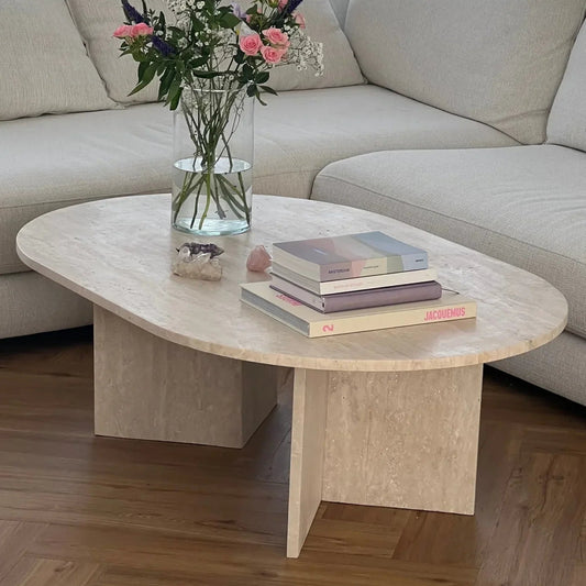 Table basse en travertin CAVALO | Table basse design en pierre naturelle | Ryo Design