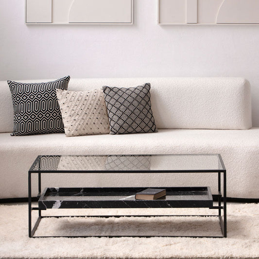 Table basse ZENIA | Table basse design en verre et marbre | Ryo Design