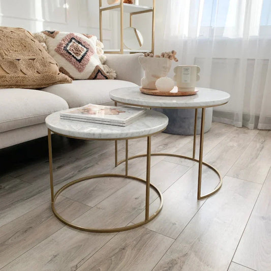 Duo de tables basses en marbre | Tables basses design modernes | Ryo Design
