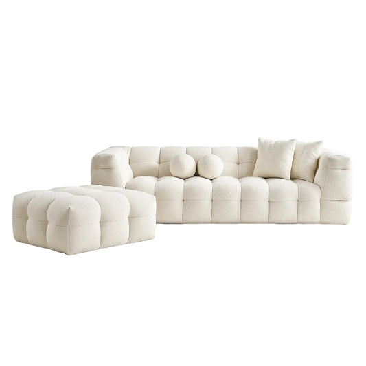 Canapé VELUNA + Pouf – Design Confortable & Élégance Contemporaine