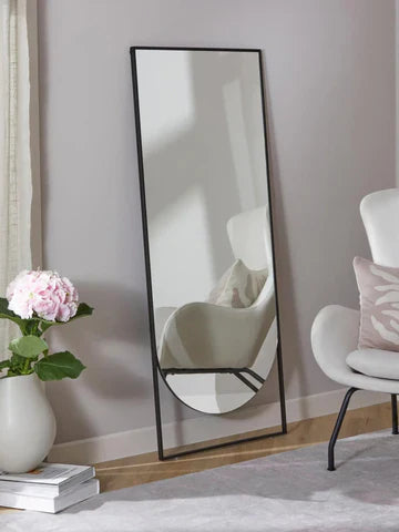 Miroir Rectangulaire Doré ou Noir | Grand Miroir Design avec Détail Arrondi | Ryo Design