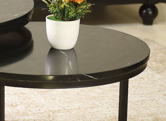 Duo de tables basses en marbre noir Khénifra | Ryo Design