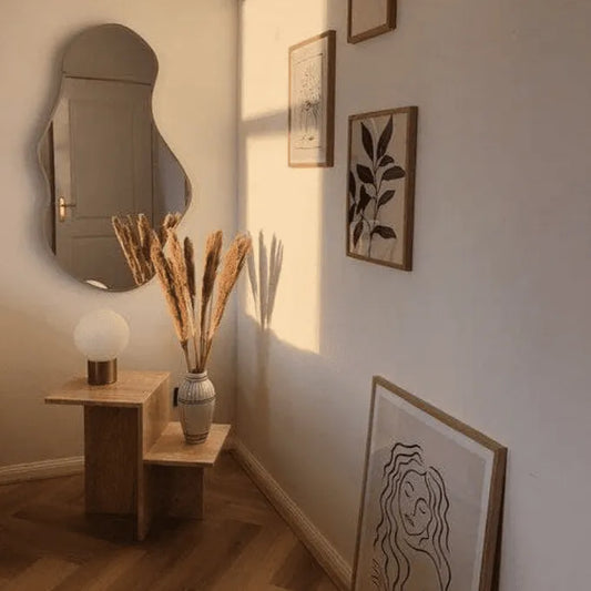 Miroir Flottant Lumea | Miroir Asymétrique Design Sans Cadre | Ryo Design