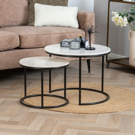 Duo de tables basses en marbre | Tables basses design modernes | Ryo Design