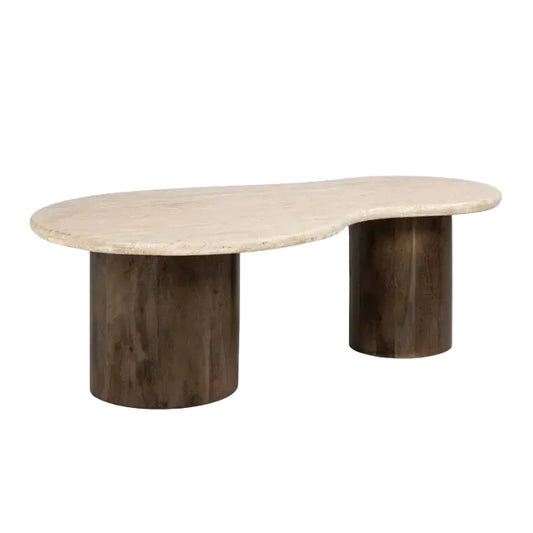 Table basse en travertin SELVAGGIO | Table basse ovale design | Ryo Design
