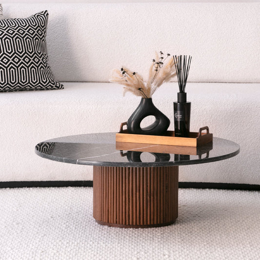 MIRABELA | Table basse en marbre et bois hêtre massif | Ryo Design