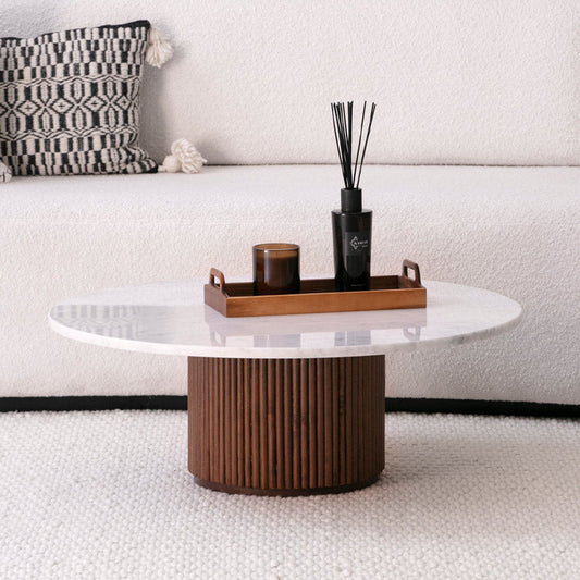 MIRABELA | Table basse en marbre et bois hêtre massif | Ryo Design