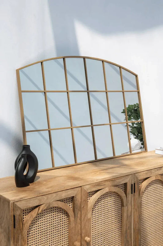 Miroir Doré ou Noir avec Grilles | Miroir Console Design 120x80 | Ryo Design