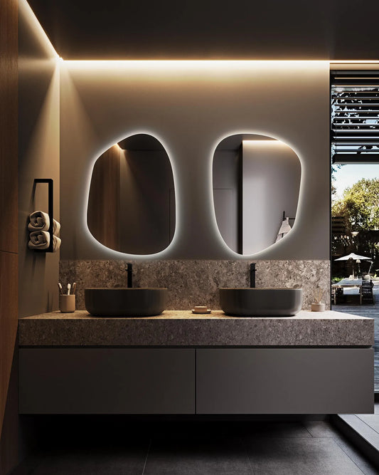Miroir LED LUMÉA DUO | Miroir mural lumineux salle de bain | Ryo Design
